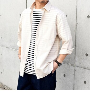 SHIPS any: 〈洗濯機可能〉コットン / リネン ７分袖 レギュラー シャツ 24SS◇