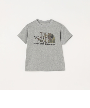 THE NORTH FACE: カモフラージュ ロゴ 半袖 Tシャツ<KIDS>