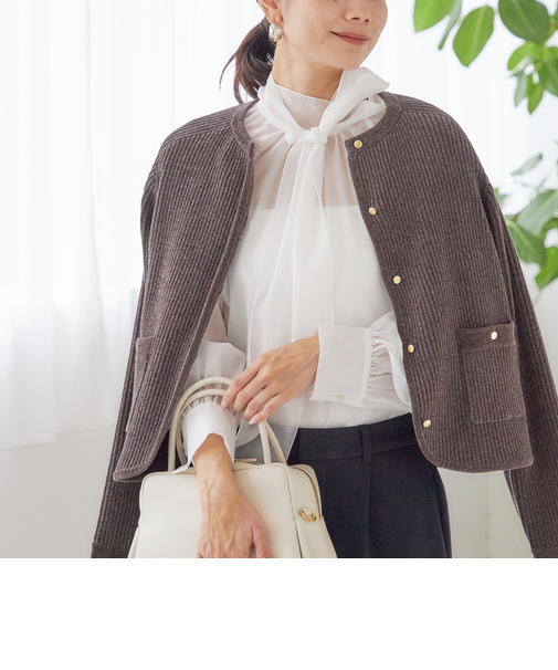 《一部追加予約》〈手洗い可能〉オーガンジー リボン ブラウス