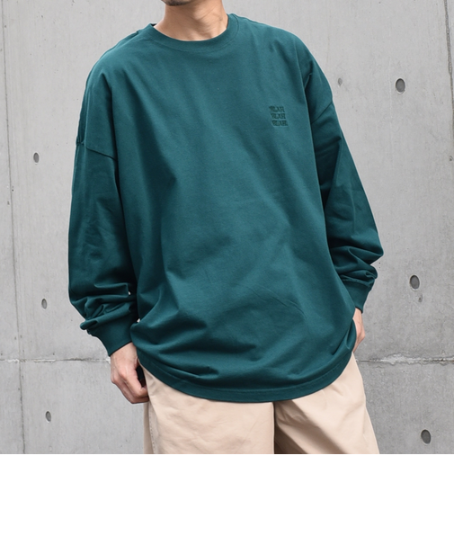 【WEB限定】SHIPS any: BLAH BLAH BLAH.ワンポイント 刺繍 ルーズ Tシャツ (ロンT)◆