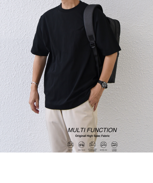 SHIPS any:〈接触冷感/遮熱/UVカット機能等〉サマーファンクション ポケット Tシャツ 25SS◇