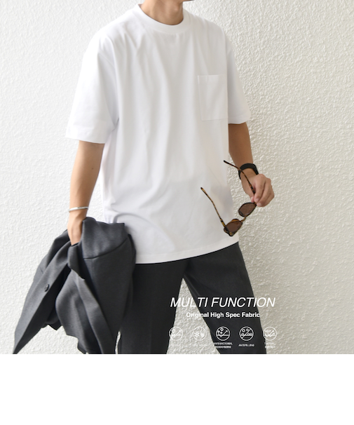 SHIPS any:〈接触冷感/遮熱/UVカット機能等〉サマーファンクション ポケット Tシャツ 25SS◇