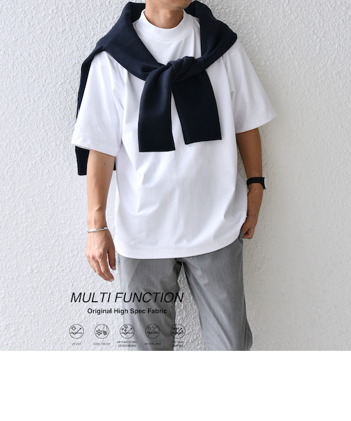 SHIPS any:〈接触冷感/遮熱/UVカット機能等〉サマーファンクション モックネック Tシャツ 25SS◇