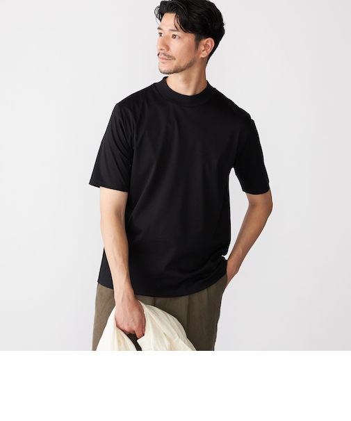 SHIPS: ALBINI モックネック ショートスリーブ Tシャツ