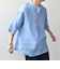 SHIPS any: ピュアリネン バンド スキッパー ハーフスリーブ プルオーバー シャツ 25SS◇