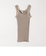 BASIC COTTON:〈洗濯機可能〉レースキャミソール 25SS
