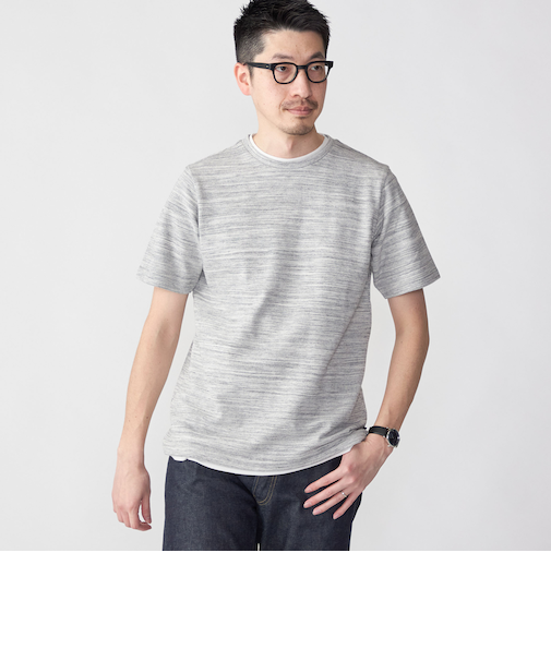 SHIPS: フェイクレイヤード ピケ クルーネック Tシャツ