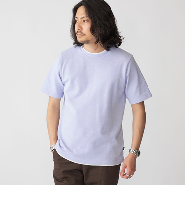 SHIPS: フェイクレイヤード ピケ クルーネック Tシャツ
