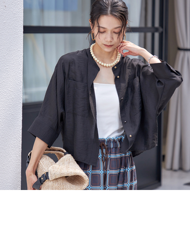 〈手洗い可能〉シルク混 シアー 羽織 シャツ