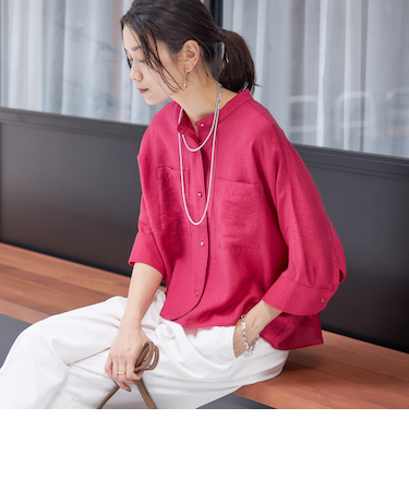 〈手洗い可能〉シルク混 シアー 羽織 シャツ