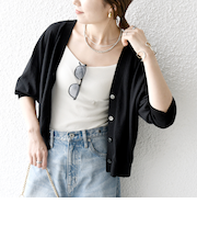 《一部追加予約》SHIPS any:〈手洗い可能〉リネン ミックス Vネック ショート シアー カーディガン