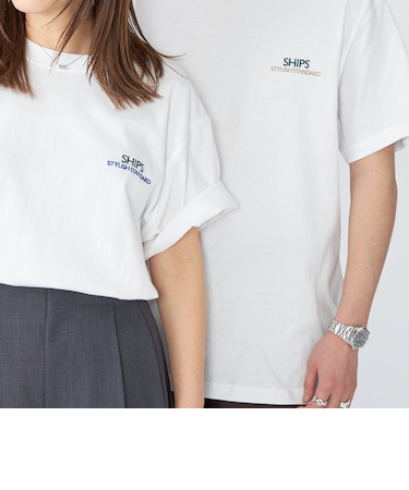 【WEB限定】SHIPS: STYLISH STANDARD ロゴ 刺繍 Tシャツ