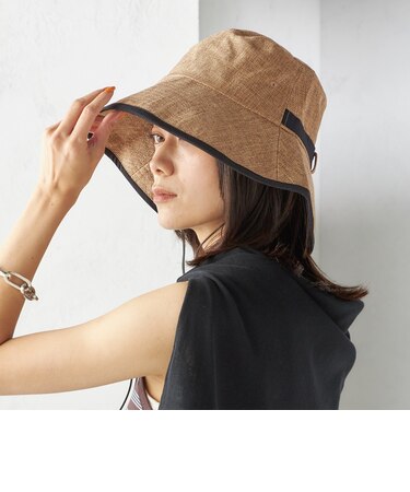 Rmeria:〈UVカット / 手洗い可能〉ペーパーライク パイピング ハット