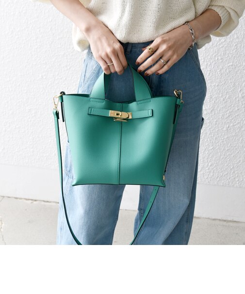 SHIPS any: 金具付き トート バッグ