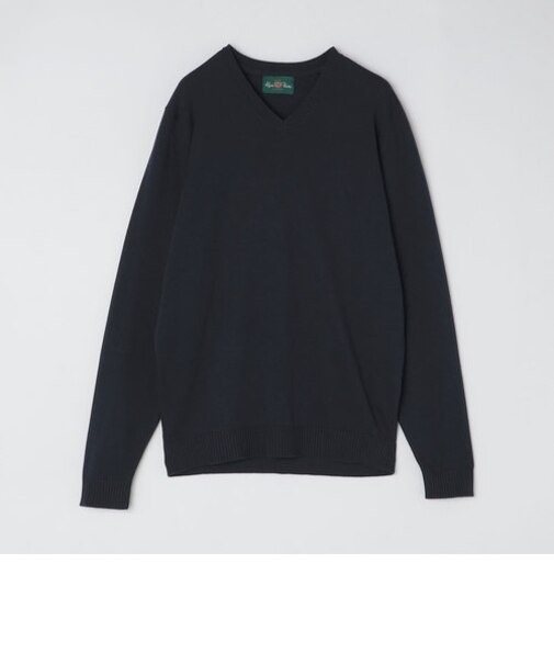 ALANPAINE: 14ゲージ コットン Vネック ニット