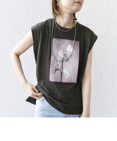 *【SHIPS別注】81BRANCA:ノースリーブ シアー フォト TEE ◇