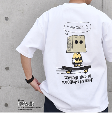 SHIPS any: SNOOPY コラボ カルチャー グラフィック バック プリント Tシャツ◇