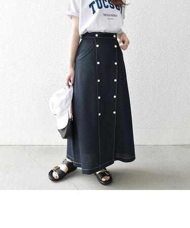 SHIPS any:〈洗濯機可能〉マリン ラップ ロング スカート