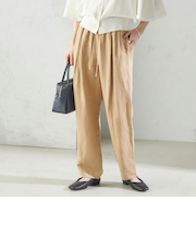 SHIPS Primary Navy Label:麻 レーヨン イージー パンツ