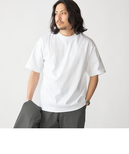 SHIPS: ハイゲージ クルーネック ポンチ Tシャツ
