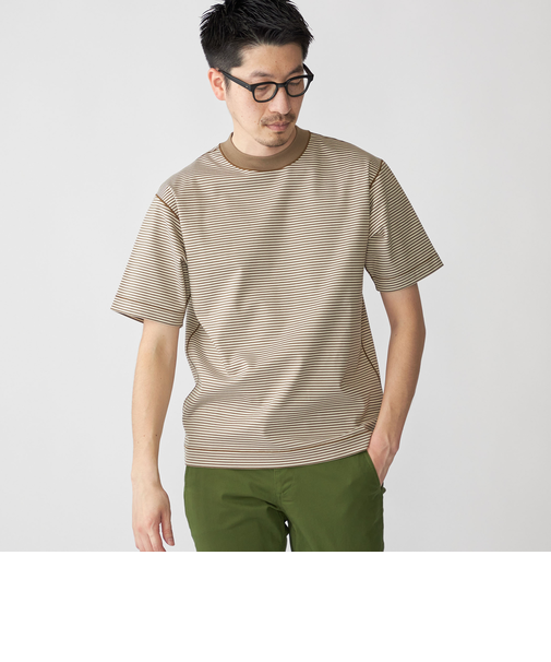 SHIPS: ハイゲージ クルーネック ポンチ Tシャツ