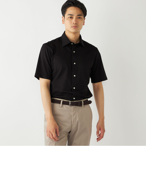 SHIPS Colors:〈洗濯機可能〉カノコ ニット ワイドカラー ショートスリーブ