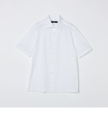 SHIPS Colors:〈洗濯機可能〉カノコ ニット ワイドカラー ショートスリーブ