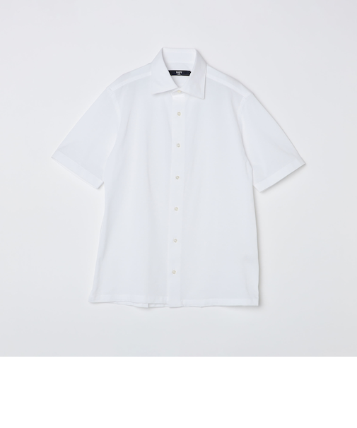 SHIPS Colors:〈洗濯機可能〉カノコ ニット ワイドカラー ショートスリーブ