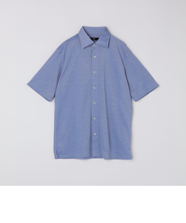 SHIPS Colors:〈洗濯機可能〉カノコ ニット ワイドカラー ショートスリーブ