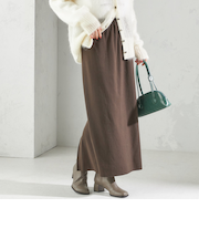 〈手洗い可能〉リブ ジャージー 2WAY ストレッチ スカート
