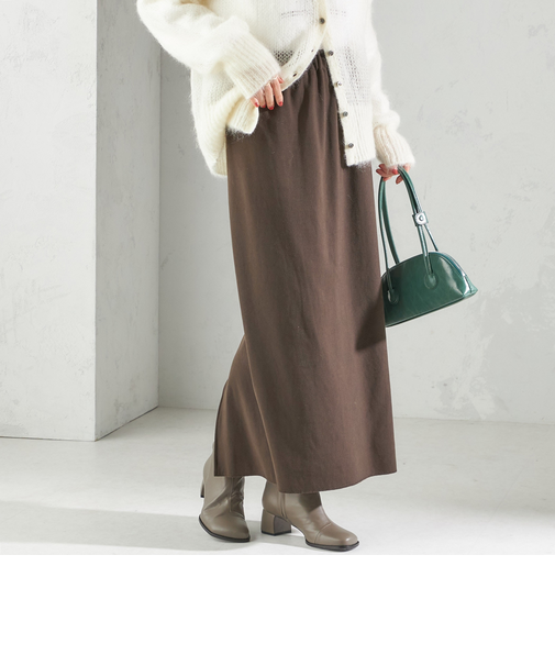 〈手洗い可能〉リブ ジャージー 2WAY ストレッチ スカート