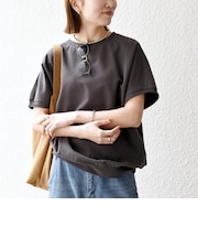 《一部予約》【WEB限定】SHIPS any:〈洗濯機可能〉インレイ コクーン ショートスリーブ プルオーバー