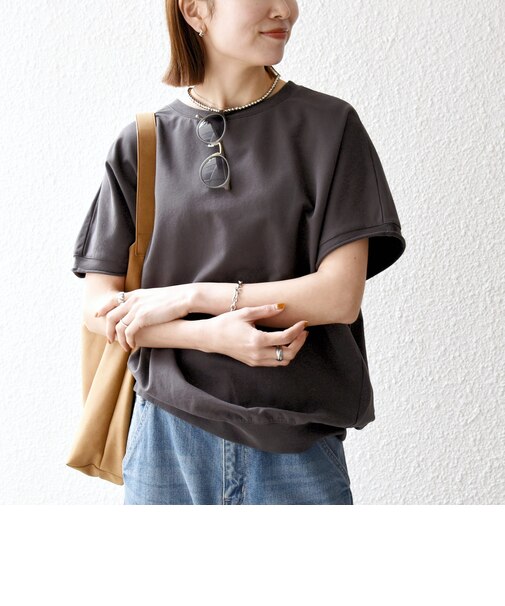 《一部予約》【WEB限定】SHIPS any:〈洗濯機可能〉インレイ コクーン ショートスリーブ プルオーバー