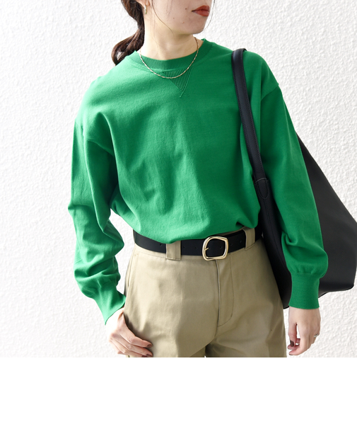 SHIPS any:〈手洗い可能〉スウェットライク ニット プルオーバー