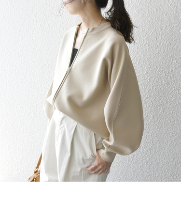 《一部追加予約》【WEB限定】SHIPS any:〈手洗い可能〉ドルマン ジップ ブルゾン カーディガン