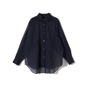 SHIPS Primary Navy Label:〈手洗い可能〉コットン オーガンジー レギュラー シャツ