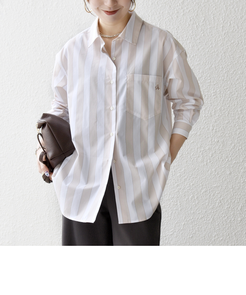 《一部追加予約》SHIPS any:〈洗濯機可能〉REPREVE レギュラーカラー ルーズ ポケット シャツ