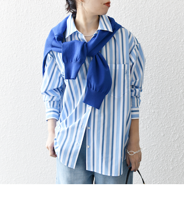 《一部追加予約》SHIPS any:〈洗濯機可能〉REPREVE レギュラーカラー ルーズ ポケット シャツ