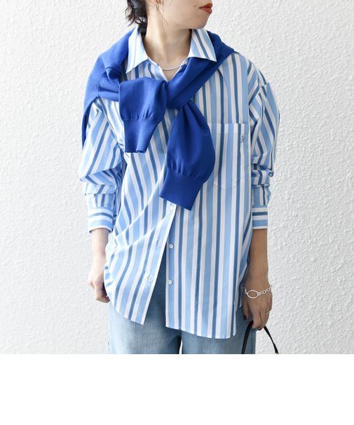 《一部追加予約》SHIPS any:〈洗濯機可能〉REPREVE レギュラーカラー ルーズ ポケット シャツ