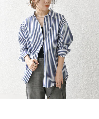 SHIPS any:〈洗濯機可能〉REPREVE レギュラーカラー ルーズ ポケット シャツ