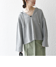 SHIPS any:〈手洗い可能〉サカリバ フード ショート プルオーバー