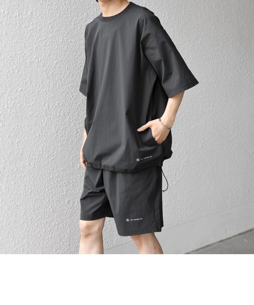 【WEB限定】SHIPS any: ワッシャーナイロン スピンドル Tシャツ＋イージーショーツ セットアップ