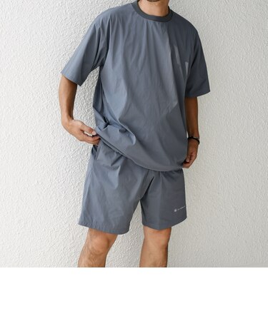 【WEB限定】SHIPS any:〈洗濯機可能〉ワッシャーナイロン スピンドル Tシャツ＋イージーショーツ セットアップ◆