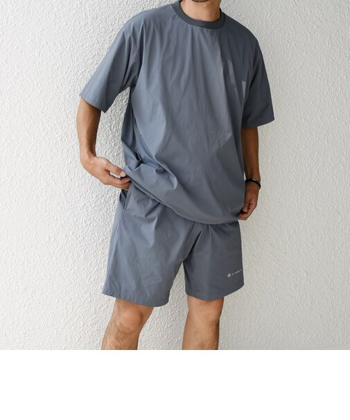 【WEB限定】SHIPS any:〈洗濯機可能〉ワッシャーナイロン スピンドル Tシャツ＋イージーショーツ セットアップ◆