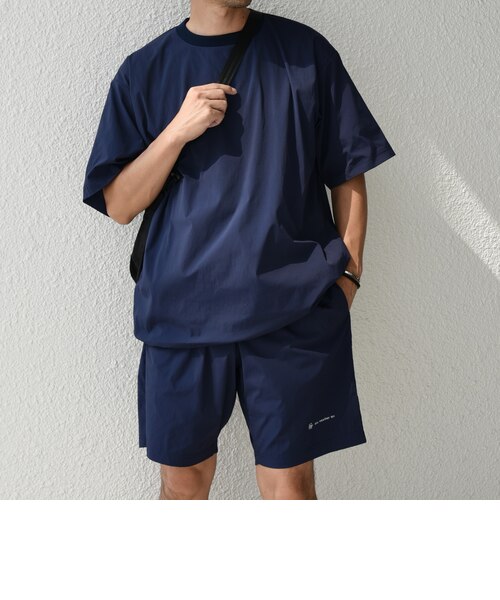 SHIPS any: ワッシャーナイロンTシャツ+イージーショーツ セットアップ WEB限定】SHIPS any: ワッシャーナイロン スピンドル Tシャツ＋