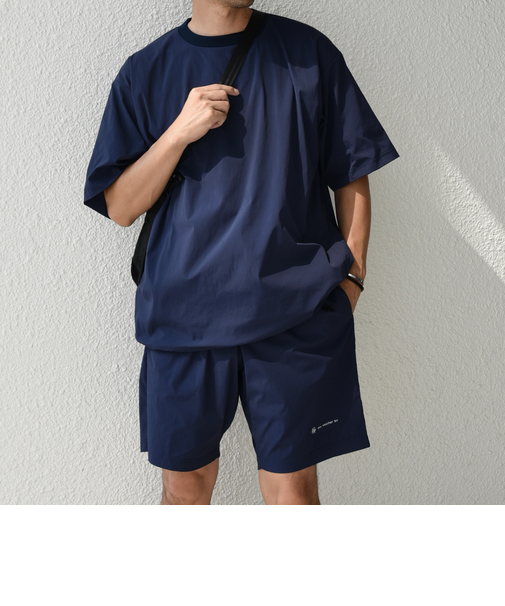 【WEB限定】SHIPS any:〈洗濯機可能〉ワッシャーナイロン スピンドル Tシャツ＋イージーショーツ セットアップ◇