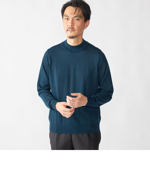 SHIPS:〈手洗い可能〉HANDFRAME 16ゲージ モックネック ニット