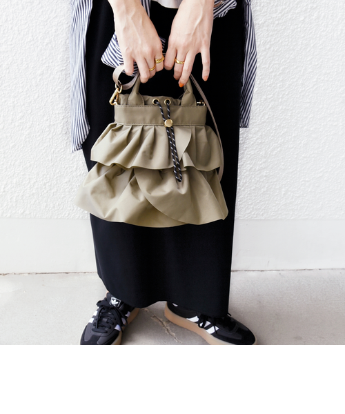 WEB限定】 2WAY ナイロン フリル ショルダー バッグ｜シップスの