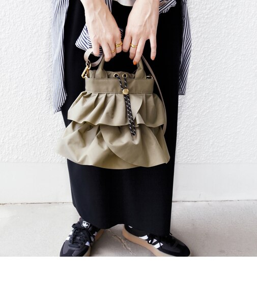 【WEB限定】 2WAY ナイロン フリル ショルダー バッグ