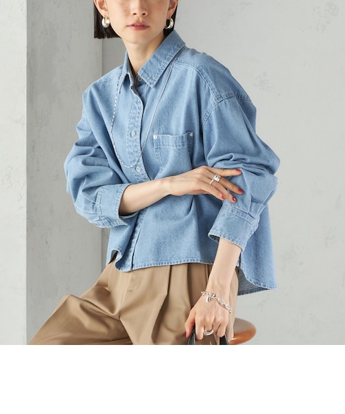 洗濯機可能〉ショート丈 デニム シャツ｜シップスの通販｜&mall